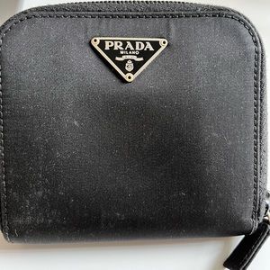 PRADA
Tessuto Nylon Compact Zip Around Wallet Black